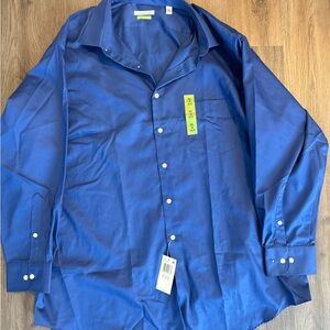 Van Henuern Lux Sateen Brand new shirt Big 18 32-33 blue velvet color